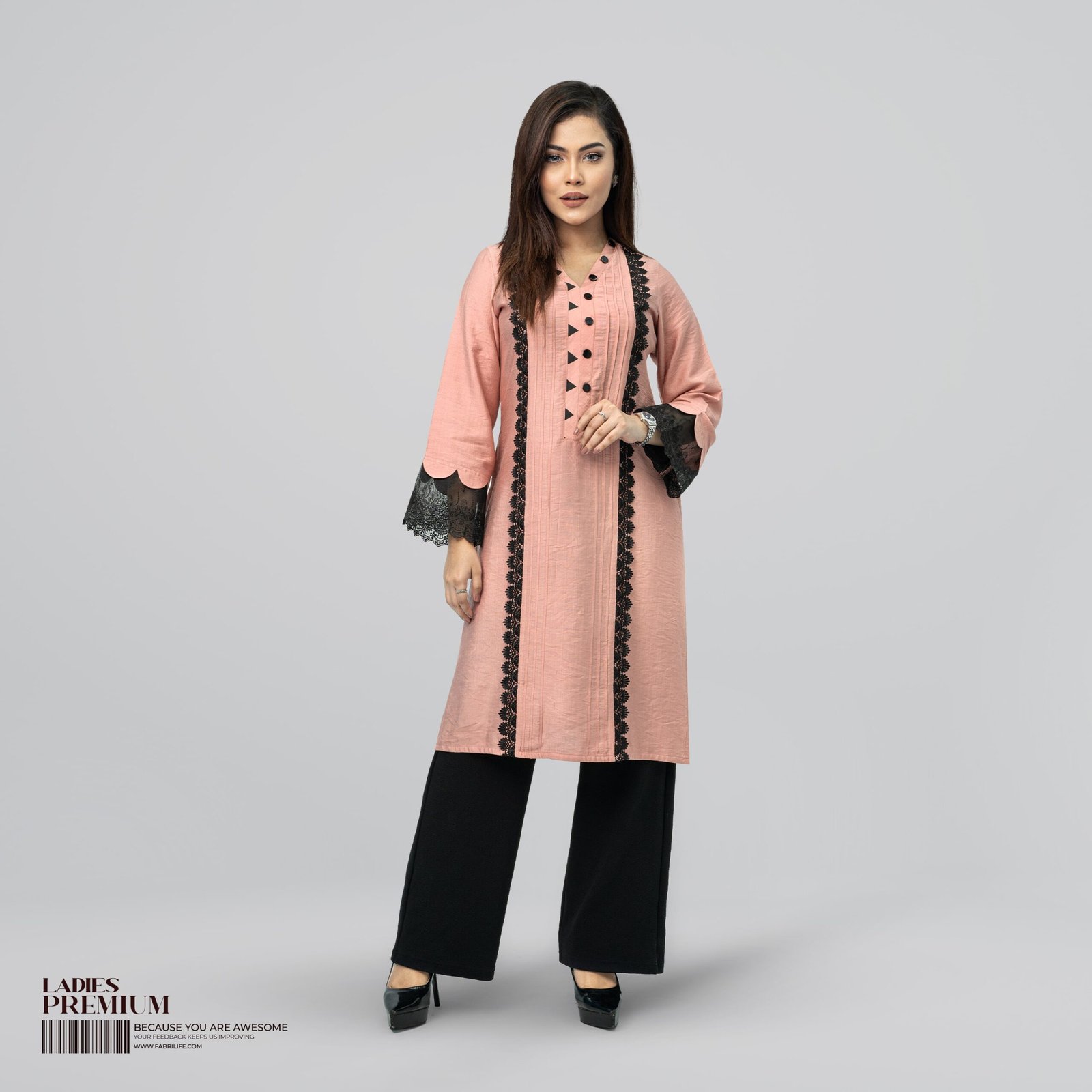 16 Women's Premium Kurti - Empress Pink - Image 1
