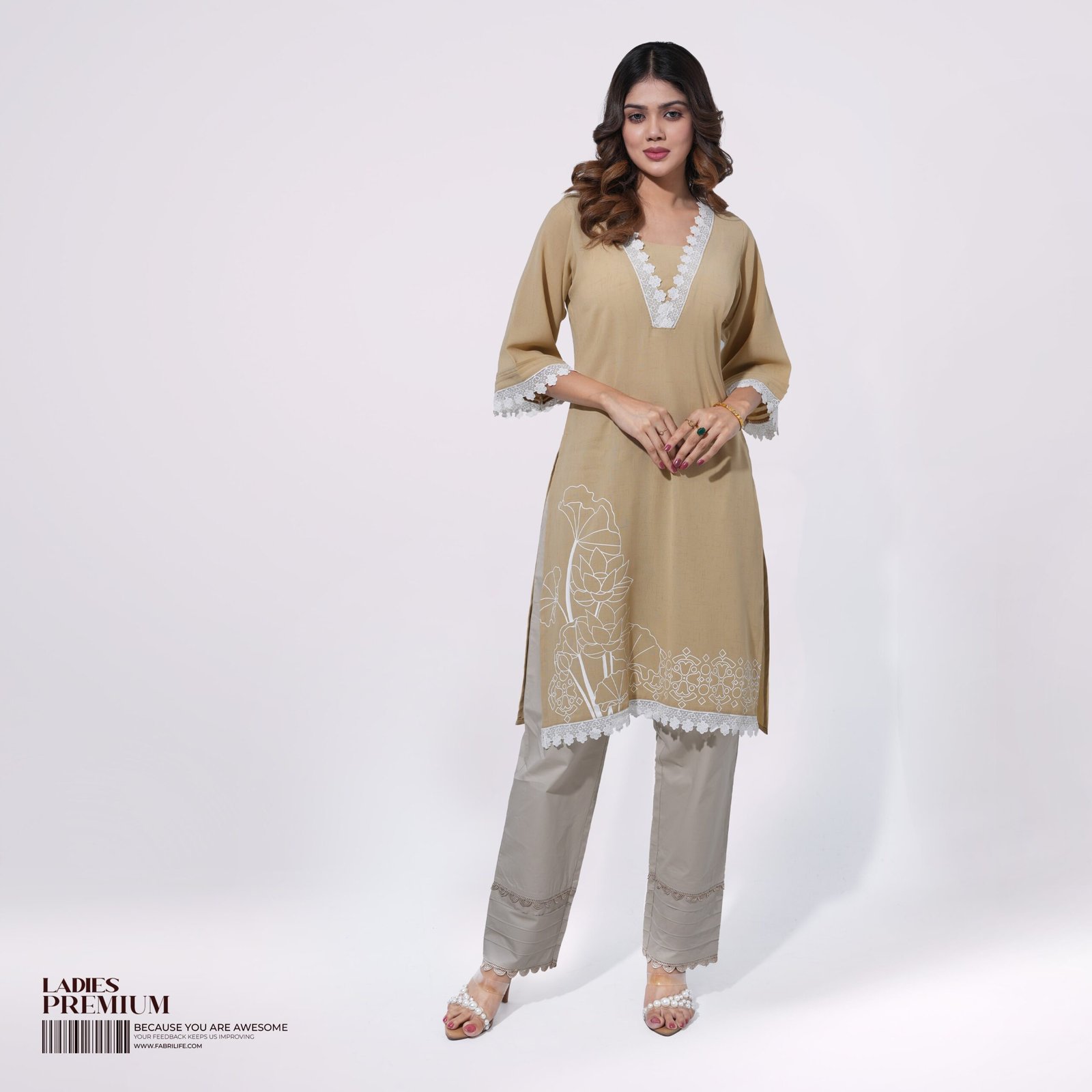 18 Women's Premium Kurti - Empress Pink - Image 2