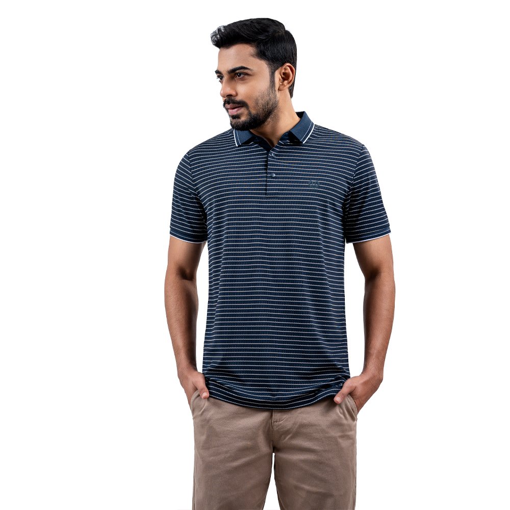 29a Haque Fashion Lite Olive Color Solid Half Sleeve Polo Shirt - Image 2